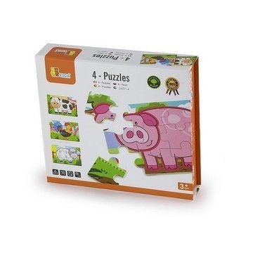 Набор деревянных пазлов Viga Toys Ферма 4 в 1, 48 эл. (50069) 50069 фото