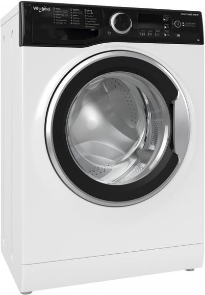 Пральна машина Whirlpool фронтальна, 6кг, 1200, A+++, 43см, дисплей, інвертор, люк чорний, білий (WRBSB6228BUA) WRBSB6228BUA фото