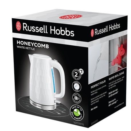 Електрочайник Russell Hobbs Honeycomb, 1.7л, пластик, білий (26050-70) 26050-70 фото
