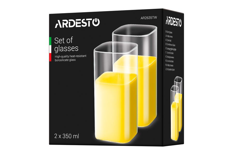 Набір склянок Ardesto Twins, 350 мл, 2 шт., боросилікатне скло (AR2635TW) AR2635TW фото