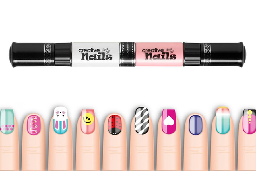 Дитячий лак-олівець для нігтів Malinos Creative Nails на водній основі (2 кольори Нюд + Білий) MA-303027+303014 фото