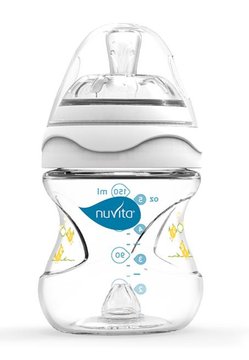 Детская бутылочка Nuvita Mimic 150 мл 0м+ Антиколиковая, белая NV6010White - Уцінка NV6010White фото