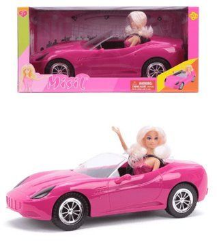 Дитяча лялька з машинкою в рожевий коробці (8228DEFA(pink)) 8228DEFA(pink) фото