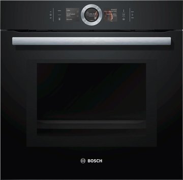 Духовой шкаф Bosch электрический, 66л, A+, пар, дисплей, конвекция, ф-ция микроволн, черный HNG6764B6 фото