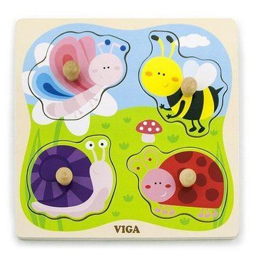 Дерев'яна рамка-вкладиш Viga Toys Комахи (50131) 50131 фото