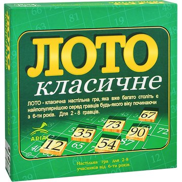 Настольная игра Лото классическое Arial на укр. языке (910046) 910046 фото