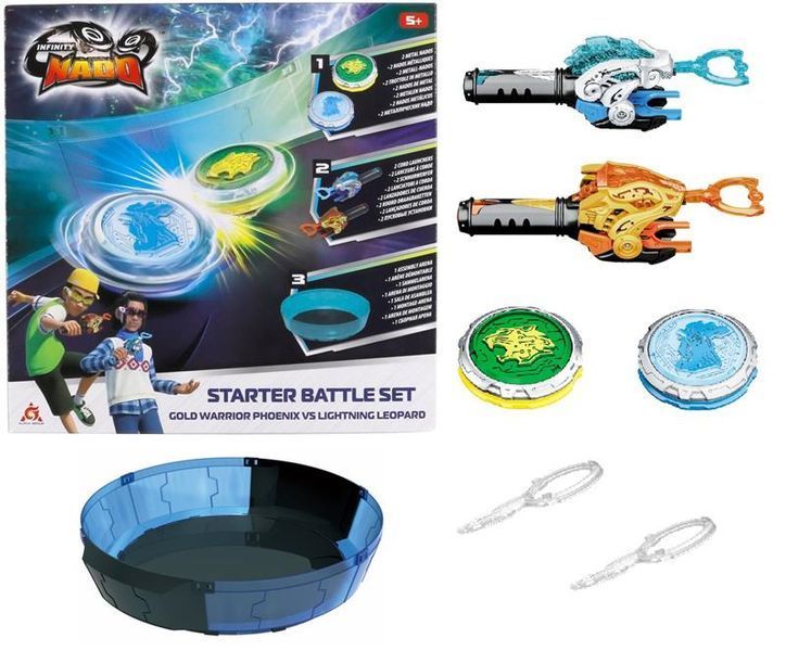 Набор Infinity Nado VI Starter Battle Set Gold Warrior Phoenix vs Lighting Leopard Золотой Воин Феникс против Ослепительного Леопарда (EU654183) EU654183 фото