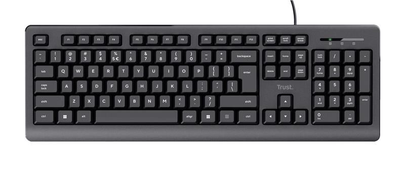 Клавіатура мембрана Trust Primo 104Key, USB-A, EN/UKR, Чорний 24391_TRUST фото