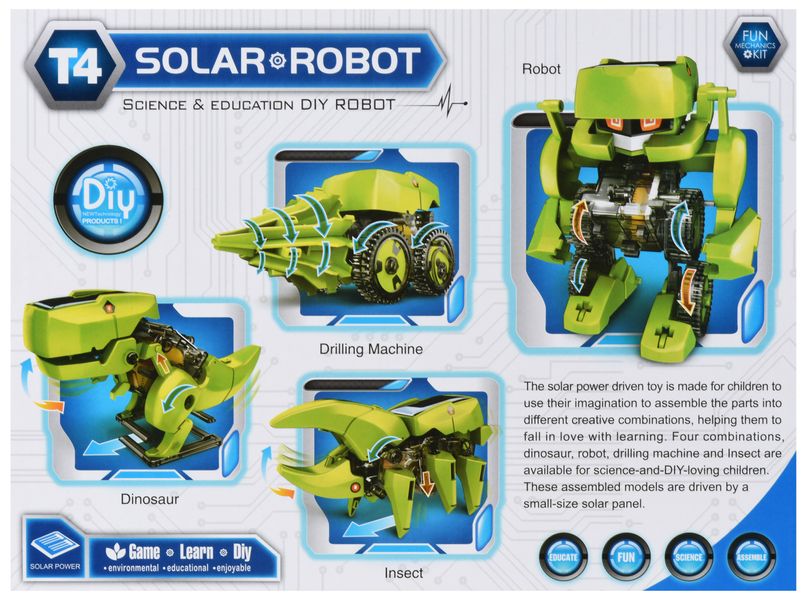 Робот-конструктор-Динобот 4 в 1 на солнечной батарее Same Toy 2125UT 2125UT фото