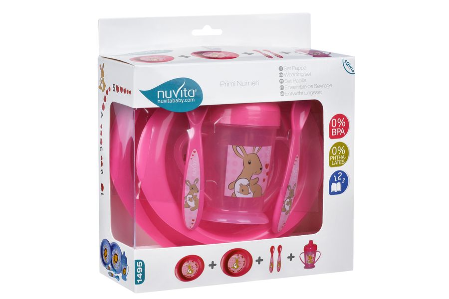 Набор для кормления 12м+ 5 предметов (розовый) Nuvita (NV1495Pink) NV1495Pink фото