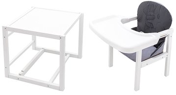 Стульчик- трансформер Babyroom Винни-240 белый пластиковая столешница графит-серый (мишка и звезда) (680580) BR-680580 фото