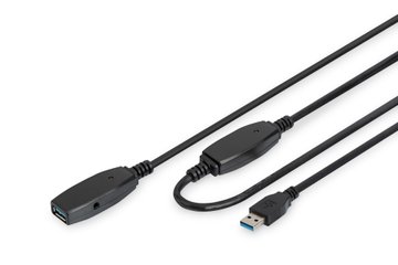 Подовжувач DIGITUS USB 3.0 Active Cable, A/M-A/F, 20м, чорний - Уцінка DA-73107 фото