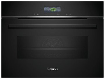Духовой шкаф Siemens электрический компактный, 45л, A, дисплей, конвекция, ф-ция микроволн, черный (CM724G1B1) CM724G1B1 фото