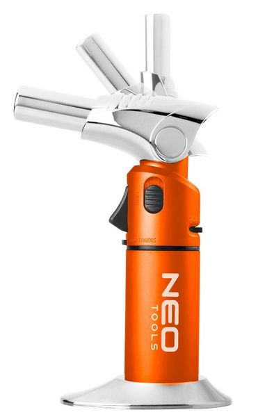Паяльник газовый Neo Tools, поворотный, пьезоподжиг, 1350°C, объем 7.8г, 340г (19-904) 19-904 фото