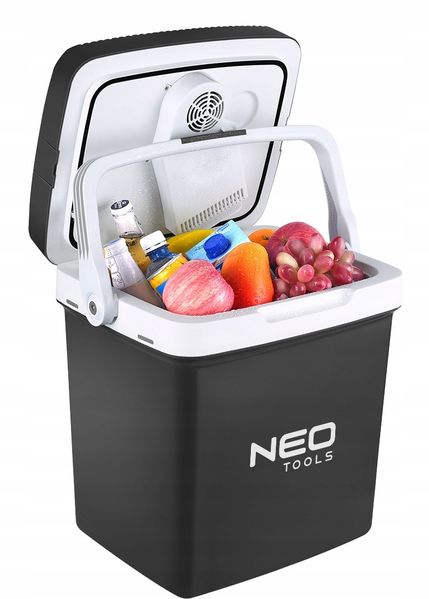 Холодильник мобильный Neo Tools, 2в1, 230/12В, 26л, подогрев 55Вт, охлаждение 60Вт, электронная панель, USB-порт, 3.8кг (63-152) 63-152 фото