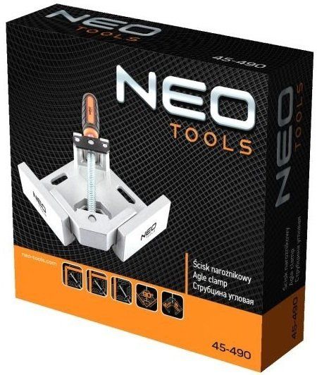 Струбцина Neo Tools, кутова, алюмінієва, напрямна 95мм, 70х70мм (45-490) 45-490 фото