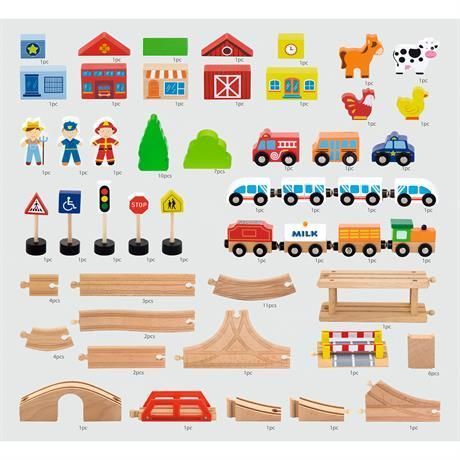 Деревянная железная дорога Viga Toys 90 эл. (50998) 50998 фото