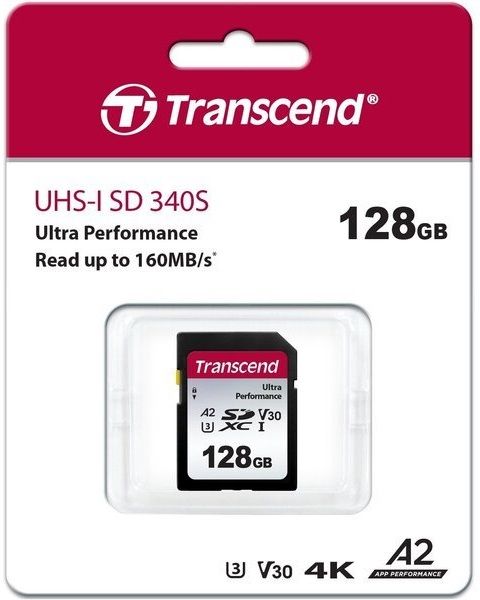 Карта пам'яті Transcend SD 128GB C10 UHS-I U3 A2 R160/W90MB/s 4K (TS128GSDC340S) TS128GSDC340S фото