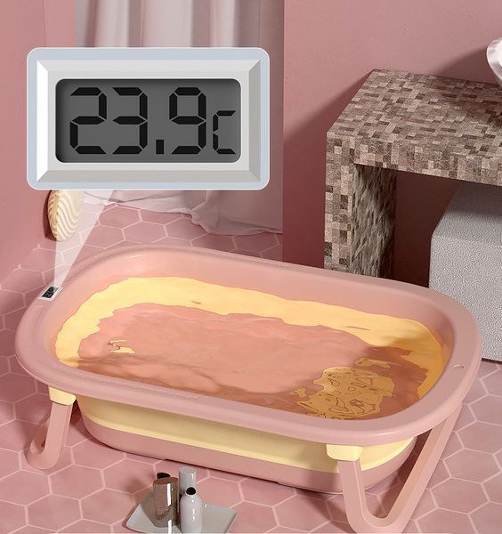 Ванночка складна Комфорт Плюс з термометром, рожева - Babyhood (ВН-328PY) ВН-328PY фото