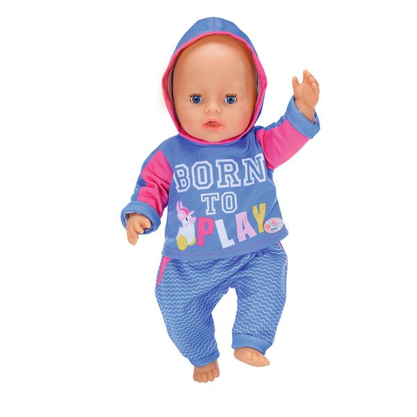 Набор одежды для куклы BABY BORN - СПОРТИВНЫЙ КОСТЮМ ДЛЯ БЕГА (на 43 cm, голубой) 830109-2 фото