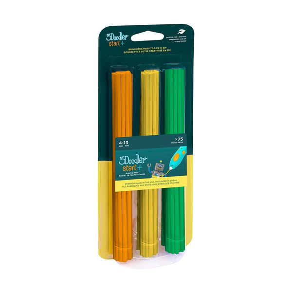 Набор стержней для 3D-ручки 3Doodler Start - МИКС (75 шт: оранжевый, желтый, зеленый) 3DS-ECO-MIX2-75 3DS-ECO-MIX2-75 фото