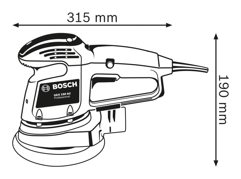 Шліфмашина ексцентрикова Bosch GEX 34-151, 340Вт, 150мм, 12000об/хв, 2.4кг (0.601.372.800) 0.601.372.800 фото