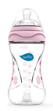 Дитяча пляшечка Nuvita Mimic 250 мл 3м+ Антиколікова, рожева NV6030Pink - Уцінка NV6030Pink фото