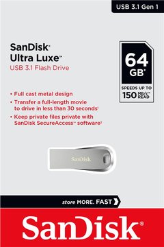 Накопитель SanDisk 64GB USB 3.1 Type-A Ultra Luxe (SDCZ74-064G-G46) SDCZ74-064G-G46 фото
