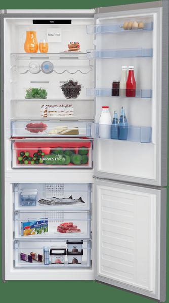 Холодильник Beko з нижн. мороз., 192x70x75, xолод.відд.-356л, мороз.відд.-145л, 2дв., А++, NF, дисплей, HarvestFresh, нерж RCNE560E35ZXB RCNE560E35ZXB фото