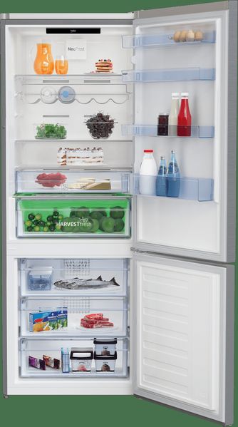 Холодильник Beko с нижн. мороз., 192x83x75, холод.отд.-430л, мороз.отд.-160л, 2дв., А++, NF, HarvestFresh, нерж RCNE720E30XB RCNE560E35ZXB фото