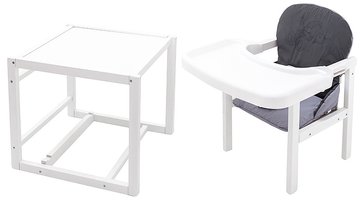 Стульчик- трансформер Babyroom Винни-240 белый пластиковая столешница графит-серый (мишка с будильником) (680579) BR-680579 фото