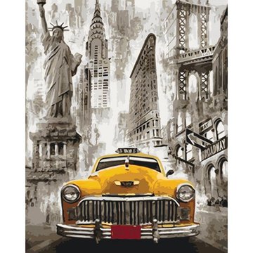 Картина по номерам. Городской пейзаж "Такси Нью-Йорка" , 40х50 см (KHO3506) KHO3506 фото