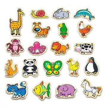 Набор магнитов Viga Toys Зверята, 20 шт. (58923) 58923 фото