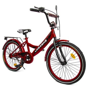 Велосипед детский 2-х колесный 20'' 212001 (RL7T) Like2bike Sky, бордовый, рама сталь, со звонком 212005 фото