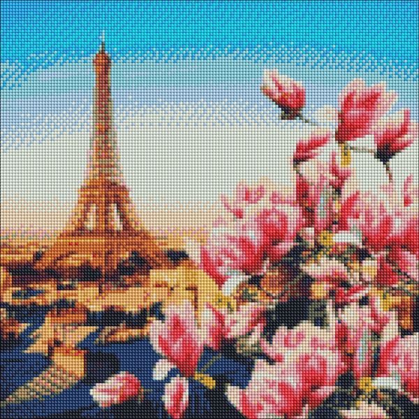 Алмазна мозаїка "Паризькі магнолії" Ідейка 40х40 см (AMO7178) AMO7178 фото