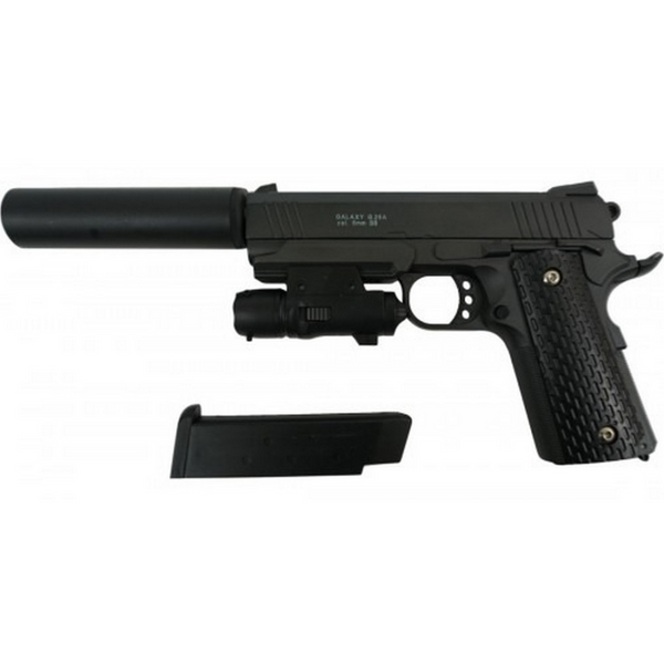 Детский пистолет на пульках "SIG Sauer 226" Galaxy с ЛЦУ и глушителем,металл,черный (G25A) G25A фото