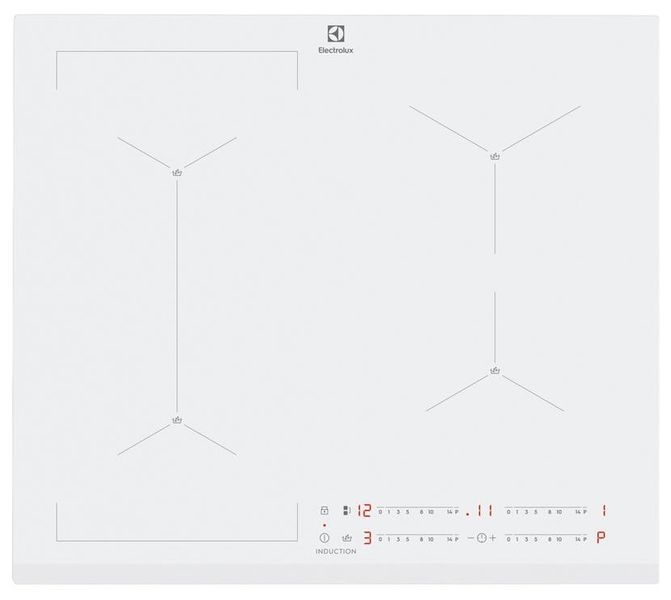Варильна поверхня Electrolux індукційна, 60см, розширена зона, датчик кипіння, Hob2Hood, білий (EIS62449W) EIS62449W фото