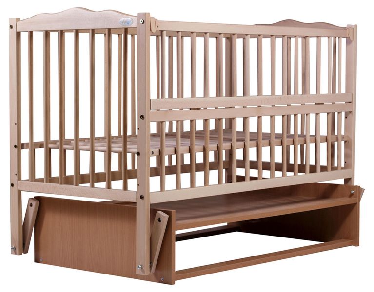 Кровать Babyroom Веселка маятник, откидной бок DVMO-2 бук светлый (натуральный) (622002) 622002 фото