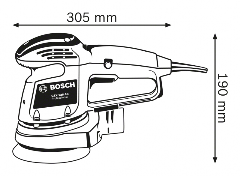Шліфмашина ексцентрикова Bosch GEX 34-125, 340Вт, 125мм, 12000об/хв, 2.4кг (0.601.372.300) 0.601.372.300 фото