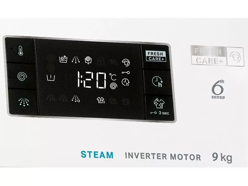 Пральна машина Whirlpool фронтальна, 9кг, 1400, A+++, 60см, дисплей, пара, інвертор, люк чорний, білий (FFB9448BVUA) FFB9448BVUA фото