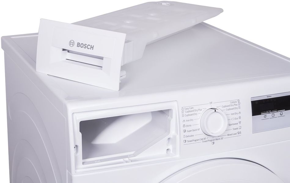 Сушильная машина Bosch тепловой насос, 8кг, A+, 60см, дисплей, белый (WTH83001UA) WTH83001UA фото