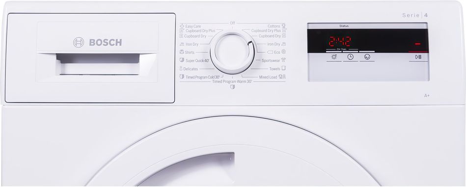 Сушильна машина Bosch тепловий насос, 8кг, A+, 60см, дисплей, білий (WTH83001UA) WTH83001UA фото