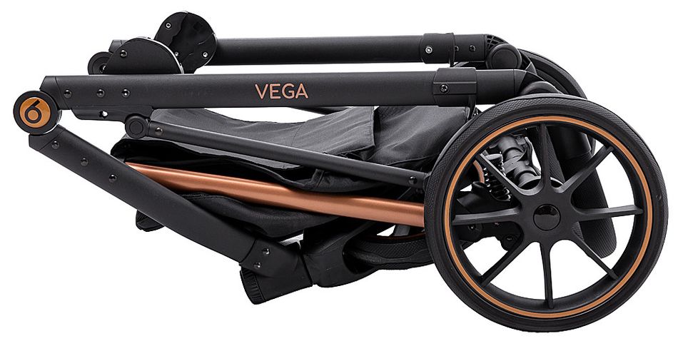 Коляска 2 в 1 Bair Vega Soft VSM-05 black magma чорний (681062) 681062 фото