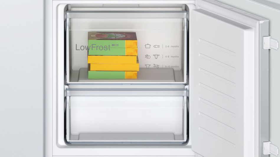 Холодильник Bosch вбуд. з нижн. мороз., 177x55x55, xолод.відд.-199л, мороз.відд.-69л, 2дв., A+, ST, білий KIV87NS306 фото