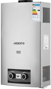 Газова колонка Ardesto X2, 10 л/хв., 20 кВт, розпалювання від батарейок, дисплей, нерж. сталь - Уцінка TFGBH-10B-X2-STEEL фото