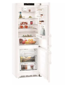 Холодильник Liebherr з нижн. мороз., 201x70х66.5, холод.відд.-296л, мороз.відд.-106л, 2дв., A++, NF, диспл внутр., білий - Уцінка CN5735 фото