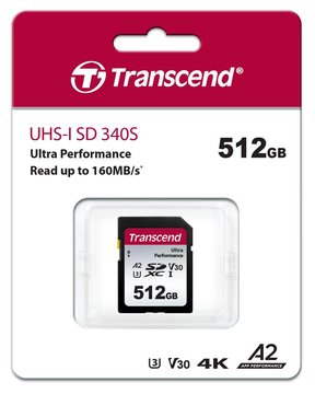 Карта пам'яті Transcend SD 512GB C10 UHS-I U3 A2 R160/W90MB/s 4K (TS512GSDC340S) TS512GSDC340S фото