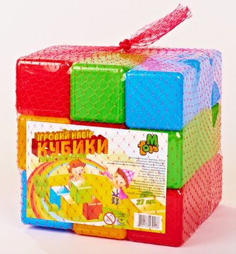 Игровой набор цветных кубиков 09064, 27 шт 09064 фото