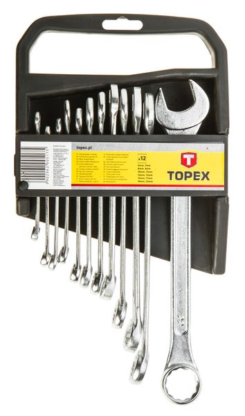 Ключі гайкові TOPEX, набір 12 од., комбіновані, 6-22 мм (35D375) 35D375 фото