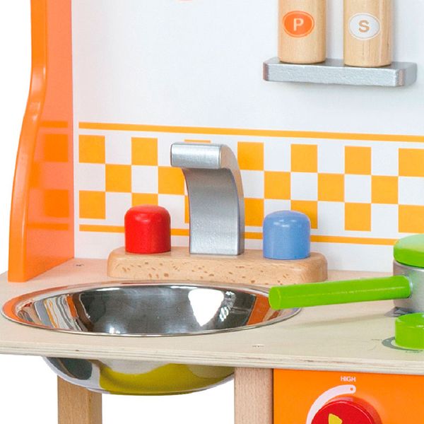 Дитяча кухня Viga Toys з дерева з посудом (50957FSC) 50957FSC фото